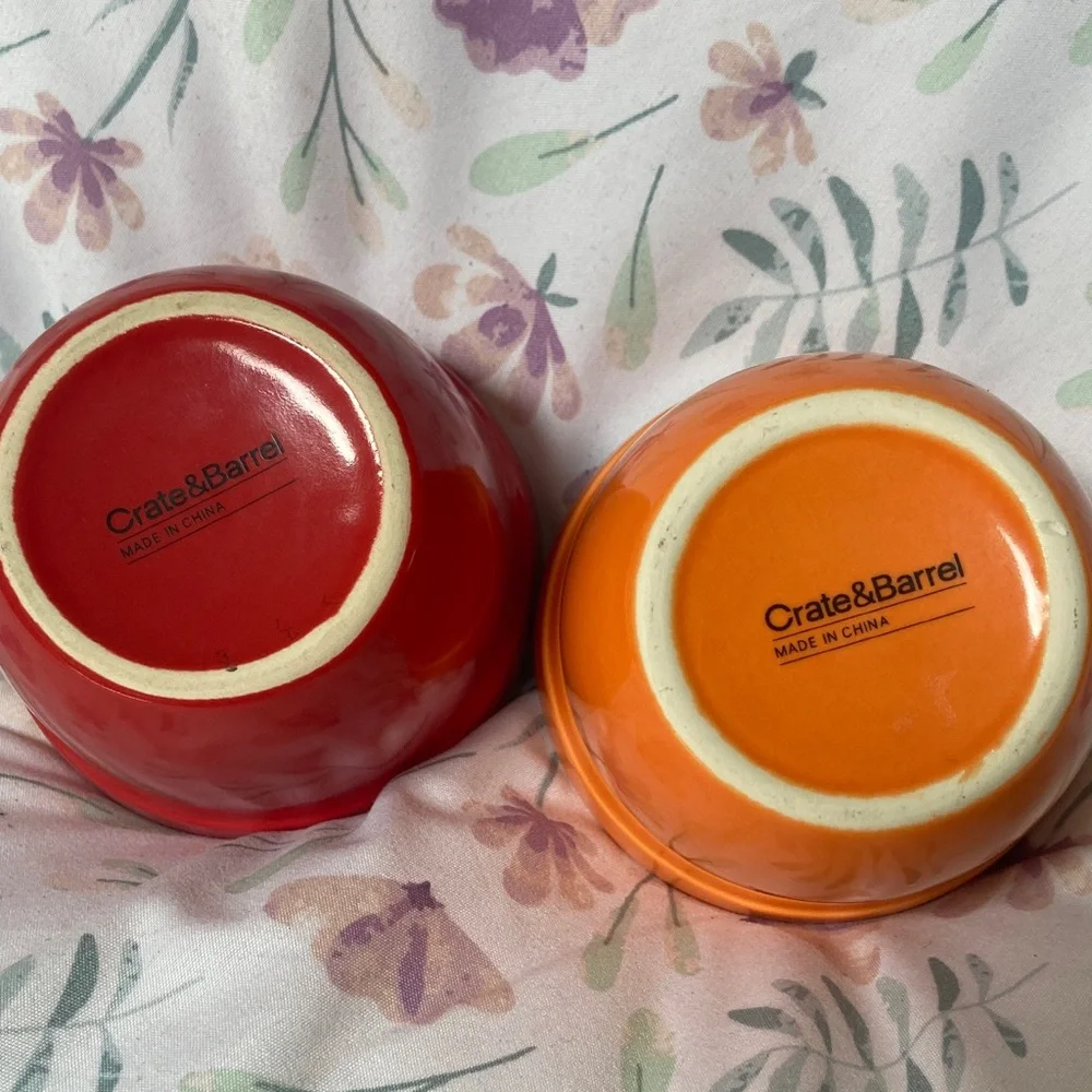 Crate and Barrel Ceramic Condiment Cups Set Of 2